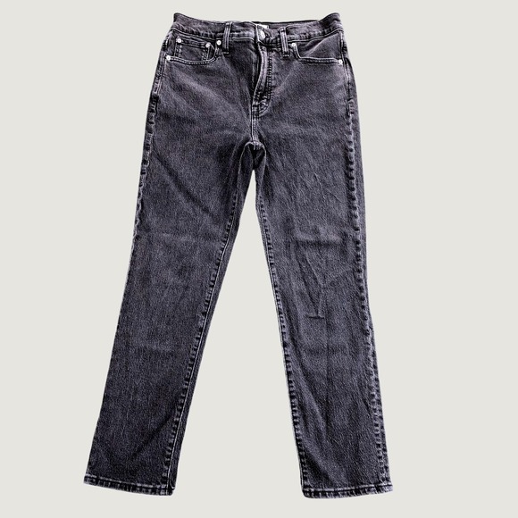 Madewell Denim - Madewell The Perfect Vintage‎ Jean Womens 28 High Rise Straight Leg Washed Black